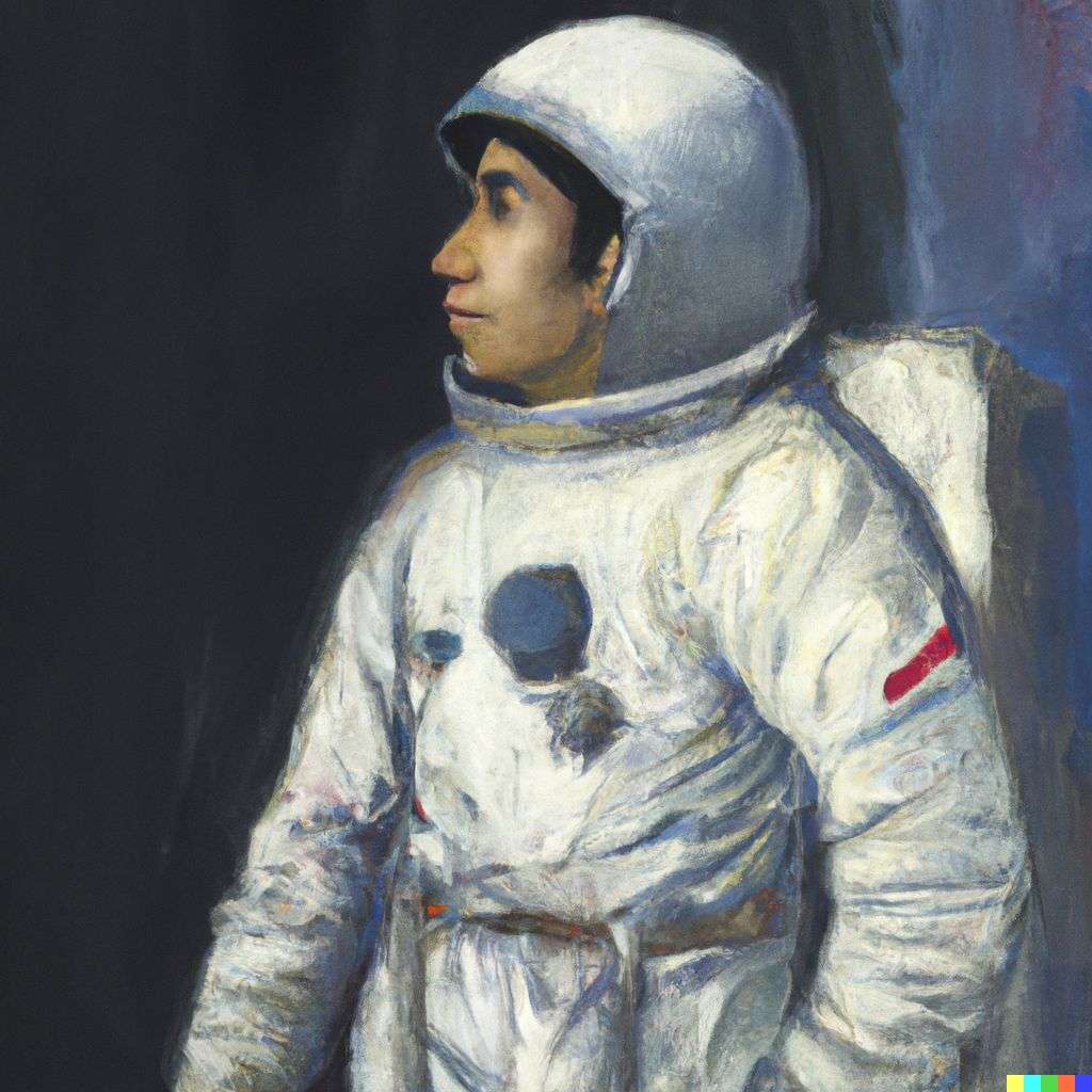 an astronaut, painting by Andrew Newell Wyeth